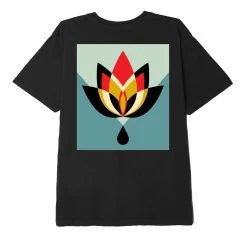 OBEY - Geometric Flower III Men's Organic Tee, Black