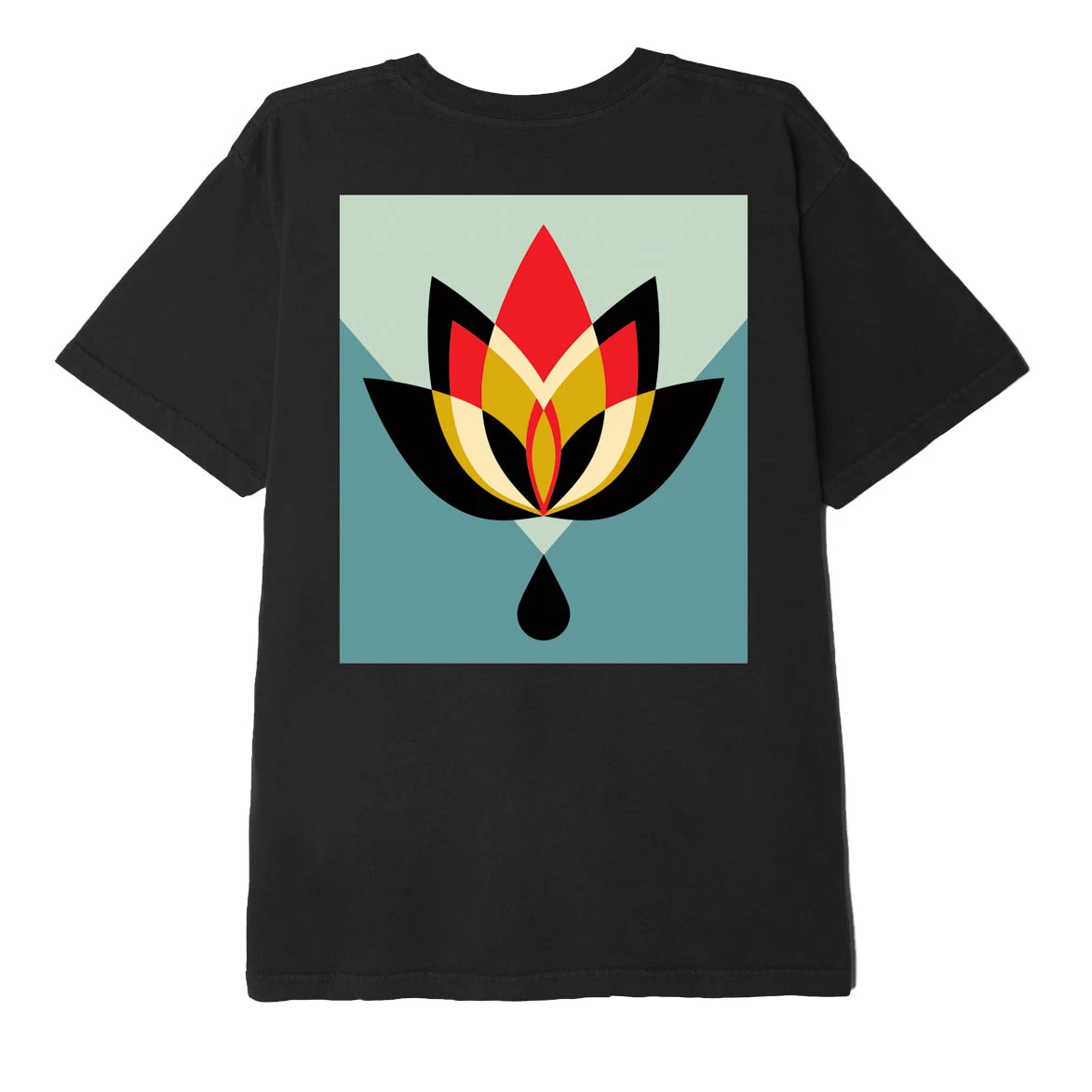 OBEY - Geometric Flower III Men's Organic Tee, Black