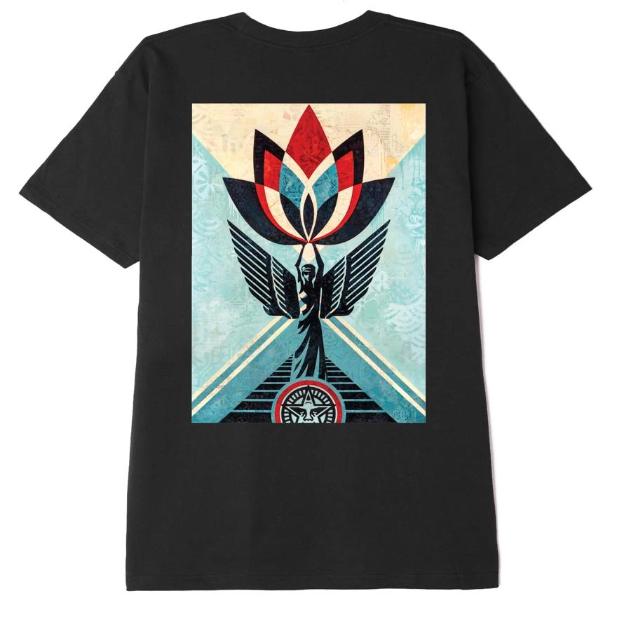 OBEY - Lotus Angel Canvas Men's Classic Tee, Black