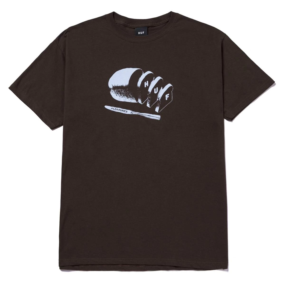 HUF X Pleasures - Breaking Bread Tee, Chocolate