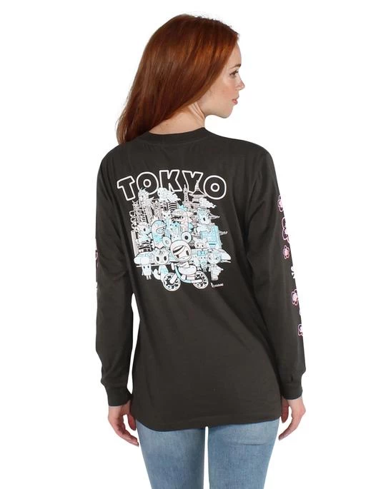 Tokidoki - Destination Tokyo L/S Unisex Tee, Vintage Black - Image 2