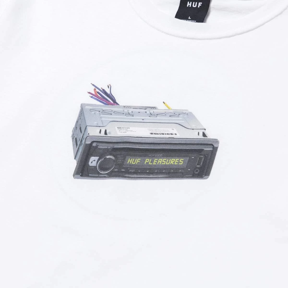 HUF X Pleasures - Head Unit Tee, White - Image 3