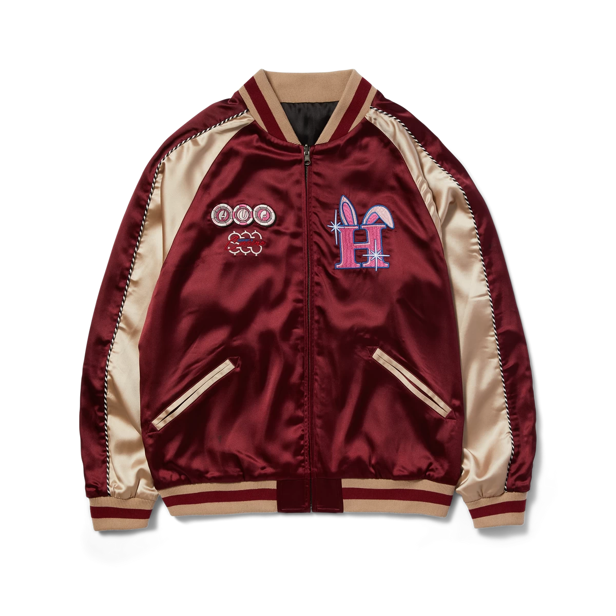 HUF X Freddie Gibbs Souvenir Jacket, Berry