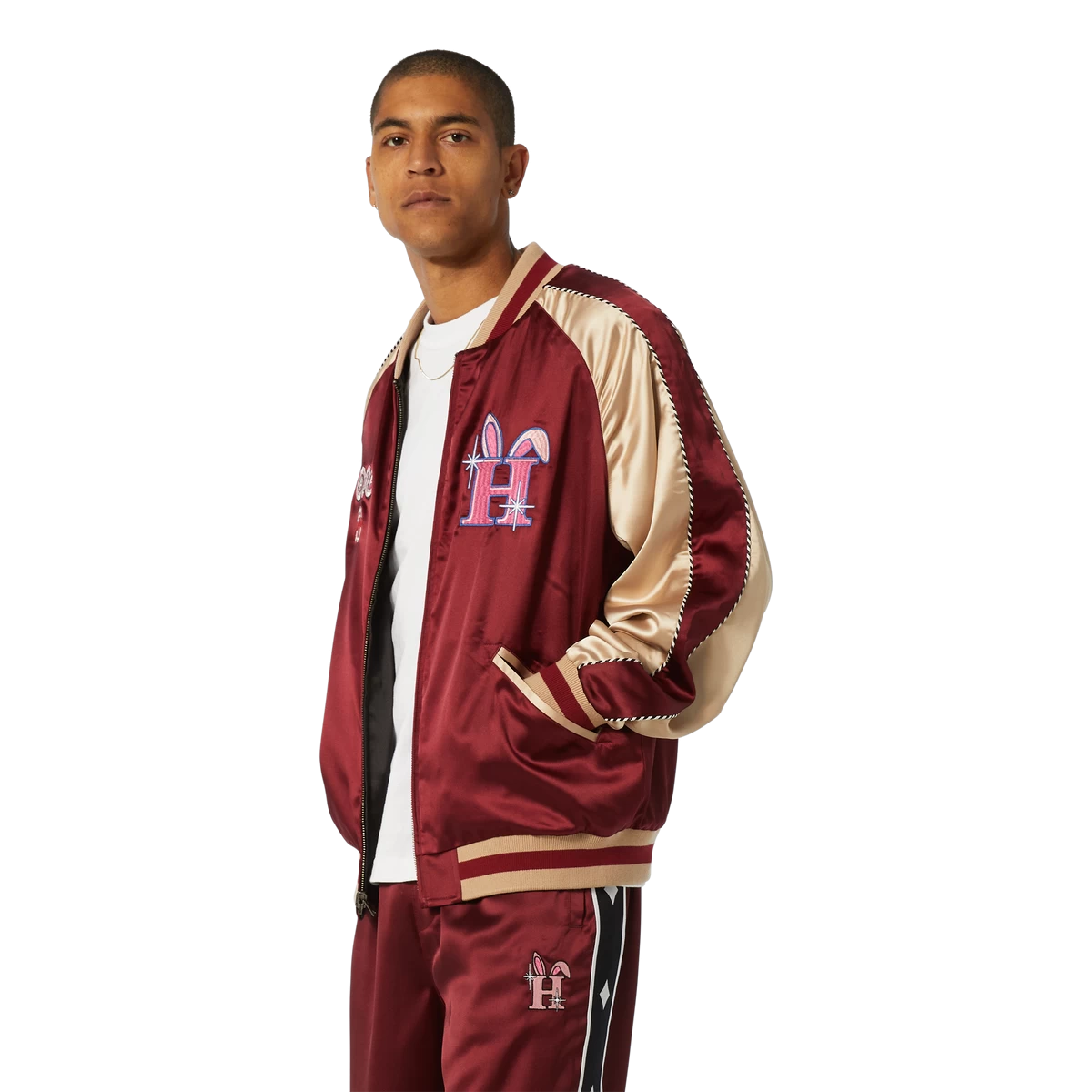 HUF X Freddie Gibbs Souvenir Jacket, Berry - Image 9