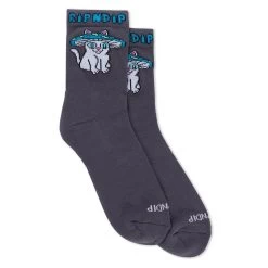 RIPNDIP - Shroom Cat Socks, Grey