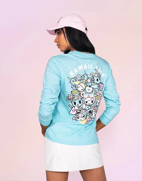 Tokidoki - Kawaii Life L/S Unisex Tee, Blue - Image 2