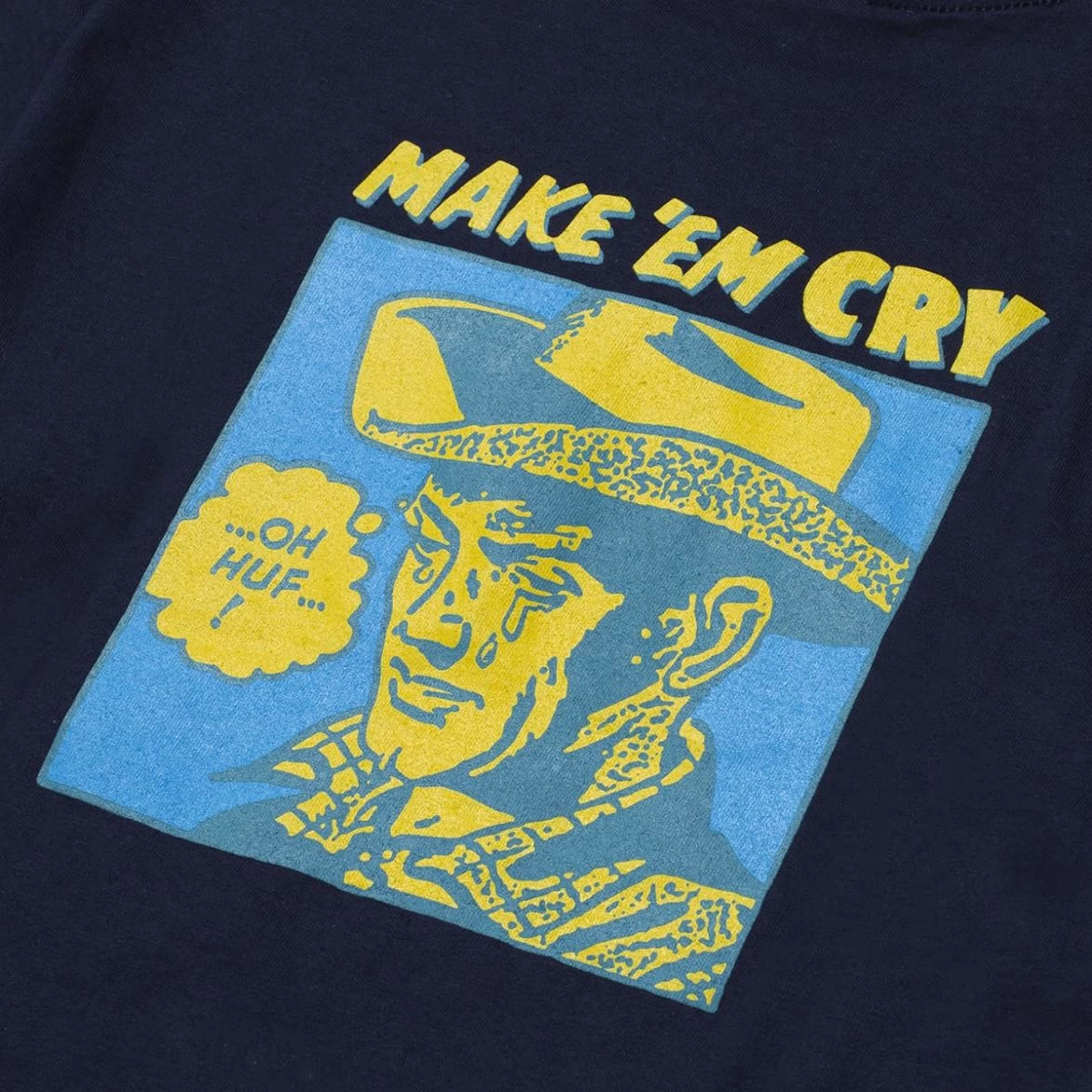 HUF - Make Em Cry Dude Men's Tee, French Navy - Image 4