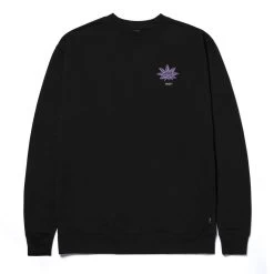 HUF X Green Buddy - Purple Buddies Crewneck, Black