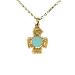 Ornamental Things - Aqua Belly T-Bird Necklace