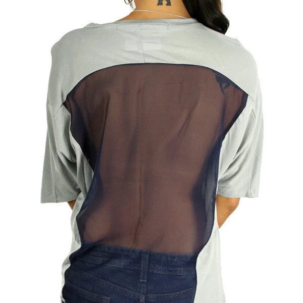 Image Unavailable - Camera V-Neck Women's Top, Silver - Image 3