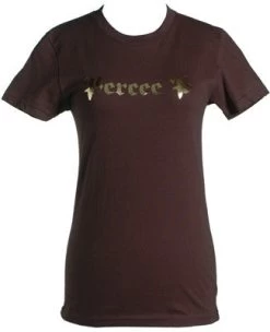 Percee P - Logo Women's Shirt, Brown/Gold Foil