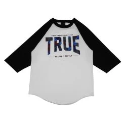 TRUE - Men's True Floral 2 Raglan Tee Shirt, White/Black