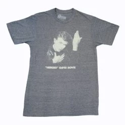 David Bowie - Heroes Men's Shirt, Heather Navy