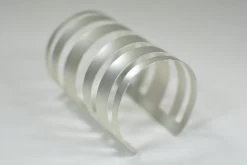 NOir Jewelry - Laser Cut Modernist Bracelet, Matte Silver