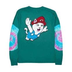 RIPNDIP - Nermio Men's L/S Tee, Aqua Elbow Wash