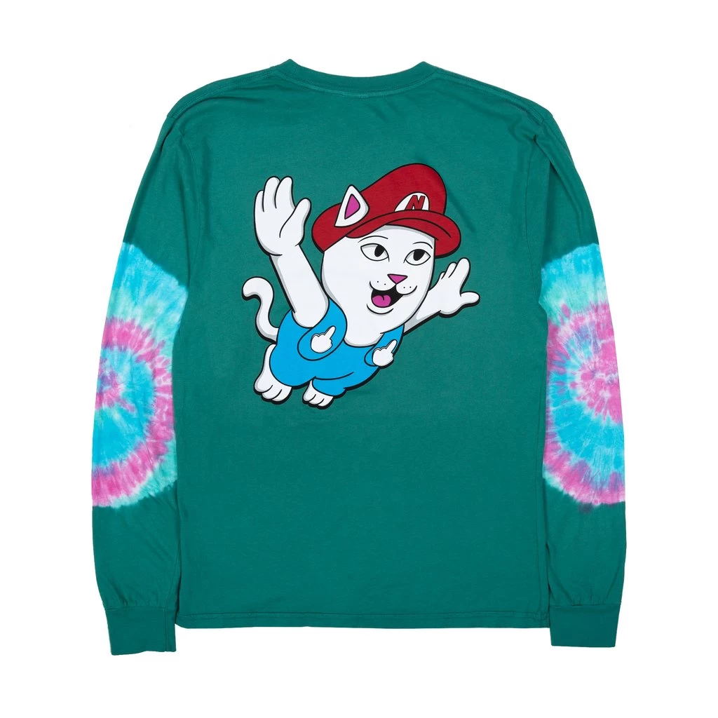 RIPNDIP - Nermio Men's L/S Tee, Aqua Elbow Wash