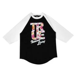 TRUE - Men's Natural Living Raglan Tee Shirt, Black/White