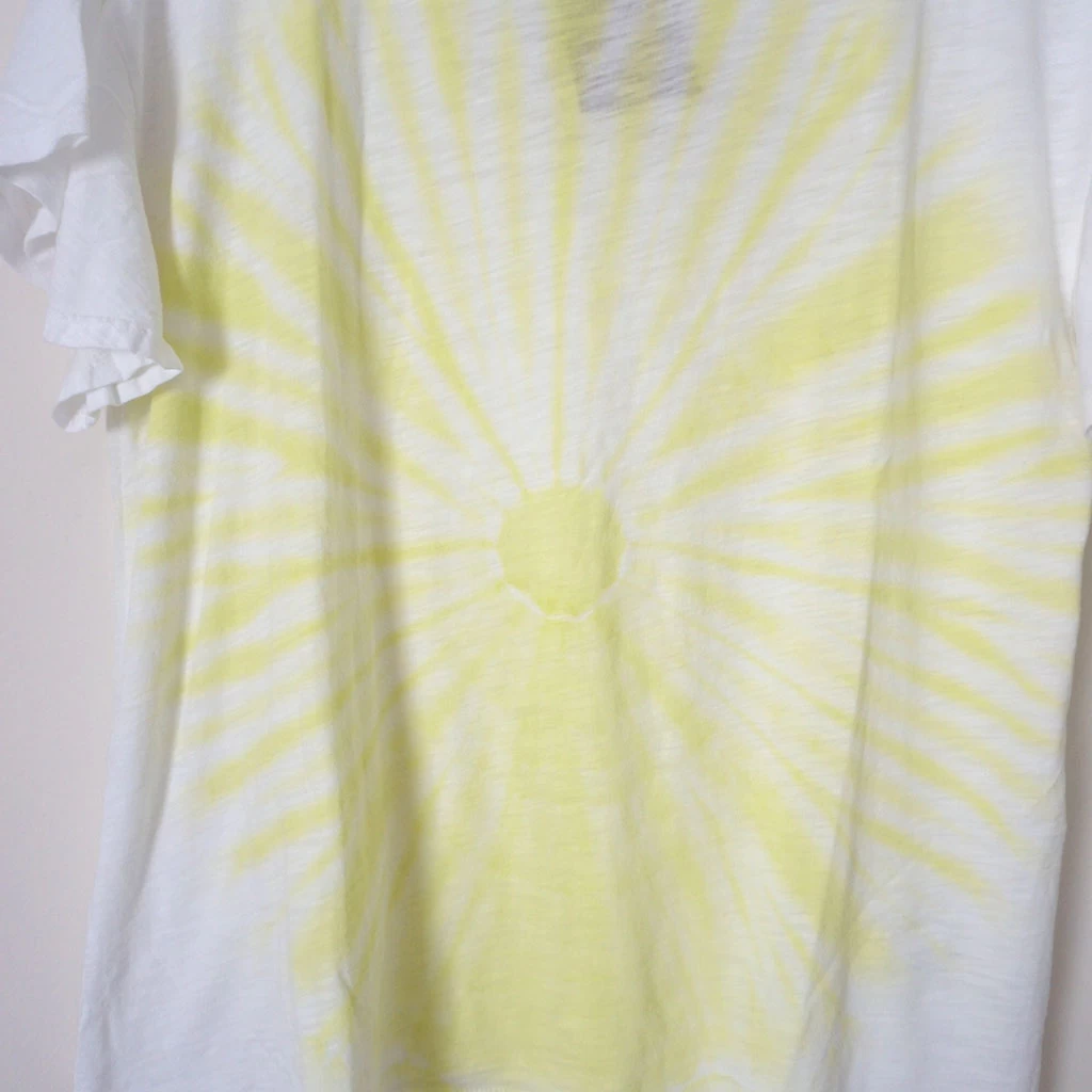 Sunny Daze Tie Dye Flutter Sleeve Women's Top, White - Image 3