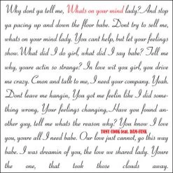 Tony Cook (feat. Dam Funk) - What's On Your Mind?, 12" Vinyl